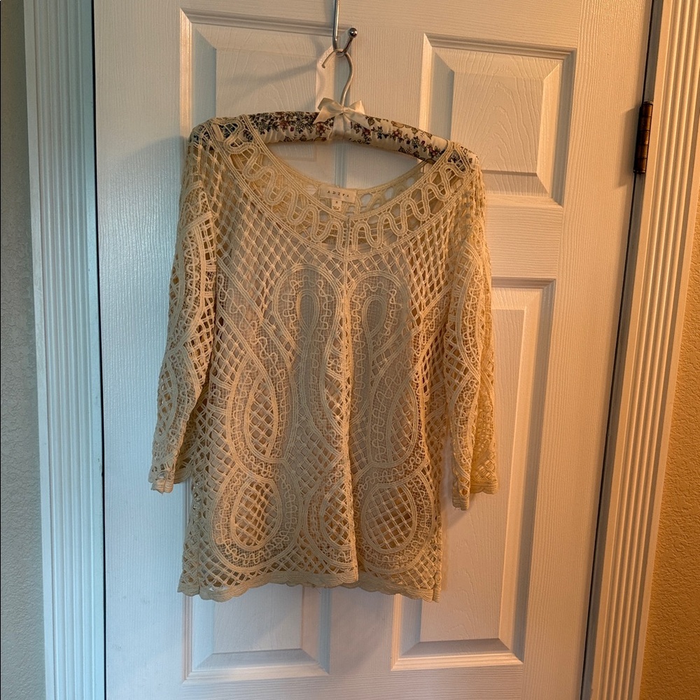 Adiva Cream Lace Women's Sweater